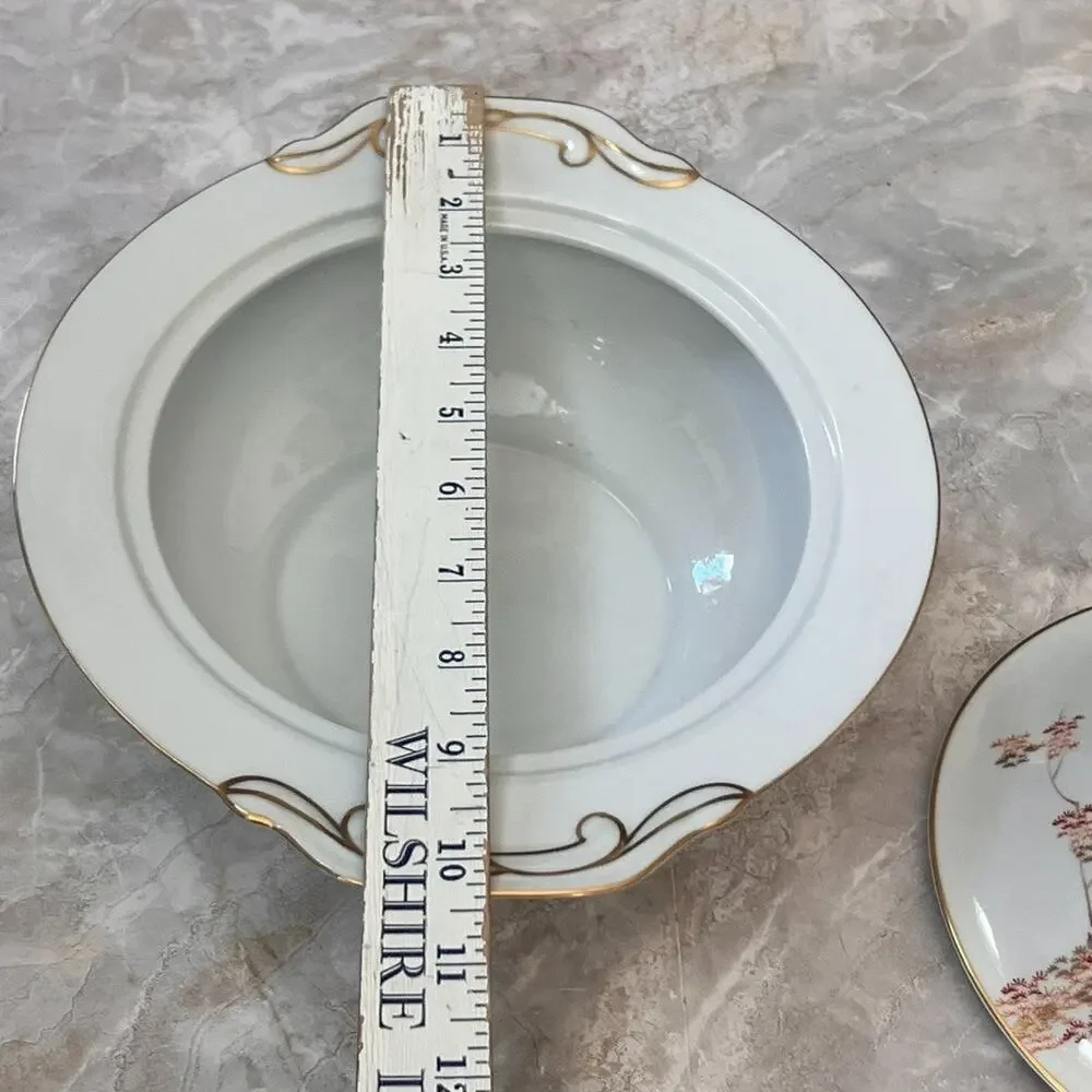 Vintage Fukagawa Arita Maple Pattern Sugar Bowl with lid Made In Japan